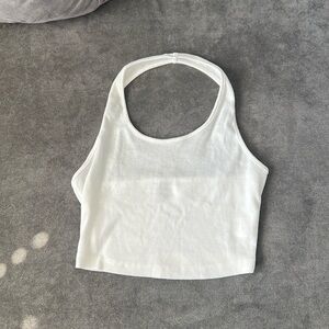 Cute white halter crop top